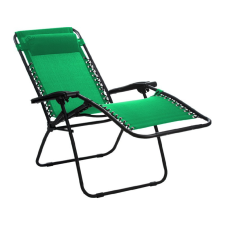Mirpol Delux összecsukható zöld nyugágy párnával kerti bútor