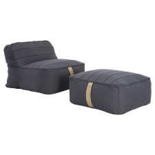 Mirpol Sponge kerti szivacsfotel puffal, szürkés kék kerti bútor