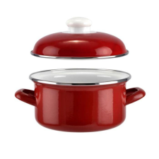 MK Home Piros zománcos lábas, fedővel 2 l (18 cm) edény