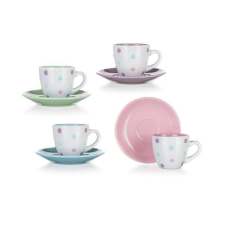 MK Home Pöttyös csésze+csészealj 4 darab (100ml) konyhai eszköz