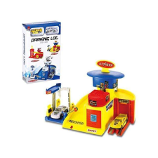 MK Toys Autószerelő állomás versenyautókkal autópálya és játékautó
