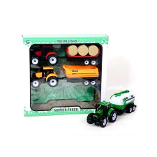 MK Toys Farm traktor pótkocsival 3db-os szett autópálya és játékautó