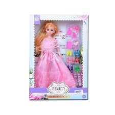 MK Toys Hercegnő baba rózsaszín ruhában kiegészítőkkel 30cm baba