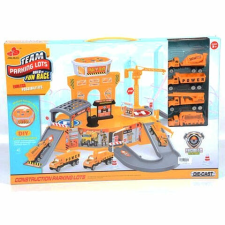 MK Toys Parkolóház sárga színben, kiegészítőkkel autópálya és játékautó