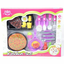 MK Toys Reggelizős játékszett grill hússal és kiegészítőkkel konyhakészlet