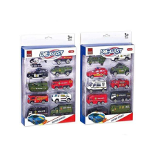 MK Toys Rendvédelmi járműszett 10db-os egységcsomag kétféle változatban autópálya és játékautó