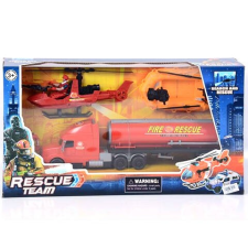 MK Toys Rescue Team tűzoltósági játék szett gumicsónakkal autópálya és játékautó