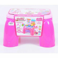MK Toys Rózsaszín konyhai készlet hordozható tároló ülőkével konyhakészlet