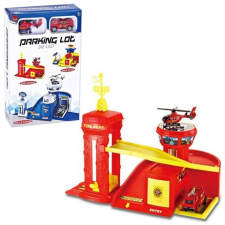 MK Toys Tűzoltósági parkolóház autóval és helikopterrel helikopter és repülő