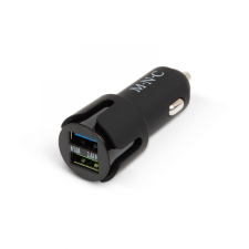 MNC autós szivargyújtó adapter 2 USB aljzat max 2.4A (54931BK) kábel és adapter