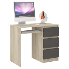 Mobene Modern Számítógépasztal sonoma-wenge, 3 fiókos íróasztal