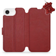 Mobiwear Apple iPhone 16e sötétpiros bőr flip tok (5906511807167) tok és táska
