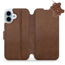 Mobiwear Flip Apple iPhone 17 barna bőrtok tok és táska