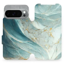 Mobiwear Flip Google Pixel 10 Pro zöldes márvány tok tok és táska
