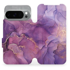 Mobiwear flip knížkové pro Google Pixel 10 Pro - Fialový mramor tok és táska