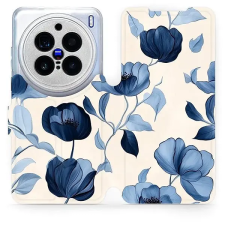 Mobiwear flip knížkové pro Vivo X200 Pro - Modré květy tok és táska