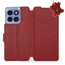 Mobiwear Flip kožené knížkové pro Motorola Edge 60 Pro - Tmavě červené tok és táska