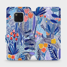 Mobiwear Flip mobile phone case Huawei Mate 20 Pro - MP03P Blue flower (5903516761548) tok és táska