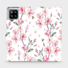 Mobiwear Flip mobile phone case Samsung Galaxy A42 5G - M124S Pink flowers (5903516403257) tok és táska