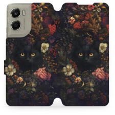 Mobiwear Flip Motorola Edge 70 fekete macska tok (5907861817493) tok és táska