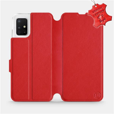 Mobiwear Flip pouzdro na mobil Samsung Galaxy A51 - Červené - kožené - Red Leather tok és táska