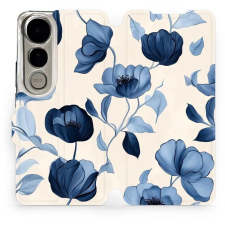 Mobiwear Flip Vivo V50 Lite kék virágok tok (5907861235914) tok és táska