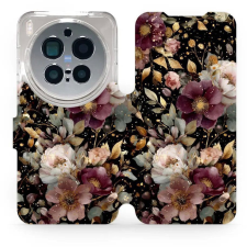 Mobiwear Flip Vivo X300 Pro aranyszínű virágok tok (5907861833844) tok és táska