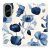 Mobiwear Flip Xiaomi Poco F7 kék virágok tok