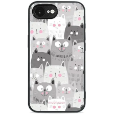 Mobiwear Glossy Apple iPhone 16e / 17e fényes tok - macskák tok és táska