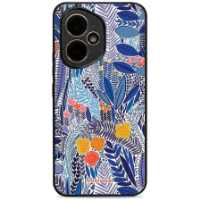 Mobiwear Glossy Honor 400 kék virágok fényes tok tok és táska