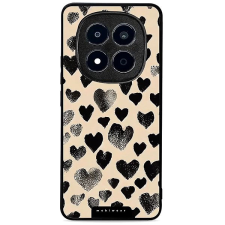 Mobiwear Glossy lesklé pouzdro na Xiaomi Redmi Note 15 Pro 5G černá srdíčka tok és táska