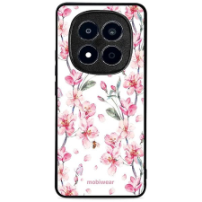 Mobiwear Glossy lesklé pouzdro na Xiaomi Redmi Note 15 Pro 5G růžové květy tok és táska