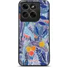 Mobiwear Glossy Motorola Edge 70 Fusion fényes tok - G037G, kék virágok