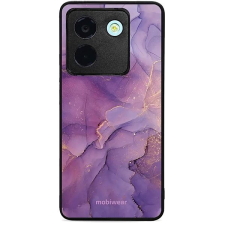 Mobiwear Glossy Poco M7 Pro 5G fényes tok - lila márvány tok és táska