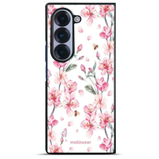 Mobiwear Glossy Samsung Galaxy Z Fold6 fényes tok - G033G, rózsaszín virágok tok és táska