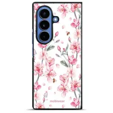 Mobiwear Glossy Samsung Galaxy Z Fold7 fényes tok - G033G, rózsaszín virágok tok és táska