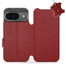 Mobiwear Google Pixel 9 sötétpiros bőr flip tok - L_DRS tok és táska