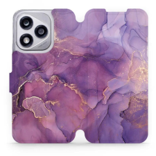 Mobiwear Honor 400 Lite lila márvány mintás flipes tok (5907861002646) tok és táska