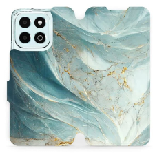 Mobiwear Honor X6b flip tok - zöldes márvány tok és táska