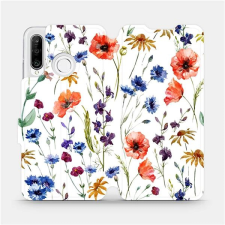 Mobiwear Huawei P30 Lite flip tok - MP04S, mezei virágok tok és táska