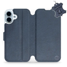 Mobiwear Kožené flip pouzdro pro Apple iPhone 17 modré tok és táska