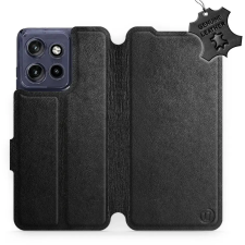 Mobiwear Kožené flip pouzdro pro Motorola Edge 60 Neo - černé tok és táska
