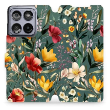 Mobiwear Motorola Edge 60 Fusion flip tok - zöld rét tok és táska