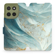 Mobiwear Motorola Moto G15 flip tok - zöldes márvány (5906511824003) tok és táska