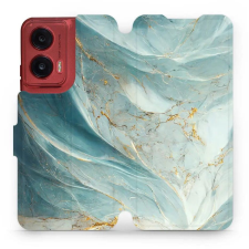 Mobiwear Motorola Moto G35 flip tok - zöldes márvány (5906511903449) tok és táska