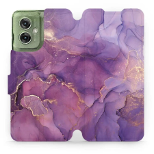 Mobiwear Motorola Moto G55 5G flip tok - lila márvány (5906511905047) tok és táska