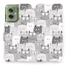 Mobiwear Motorola Moto G55 5G flip tok - macskák tok és táska