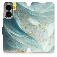 Mobiwear POCO X7 Pro flip tok - zöldes márvány tok és táska