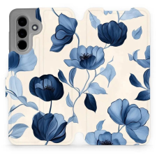 Mobiwear Samsung Galaxy A26 flip tok - kék virágok (5906511813052) tok és táska