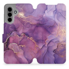 Mobiwear Samsung Galaxy A36 flip tok - lila márvány tok és táska